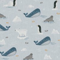 Canvas Dekodruck Tiere der Arktis blau