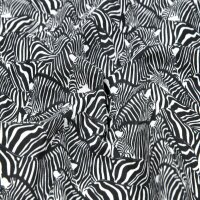 Baumwolldruck Zebras gemustert schwarz