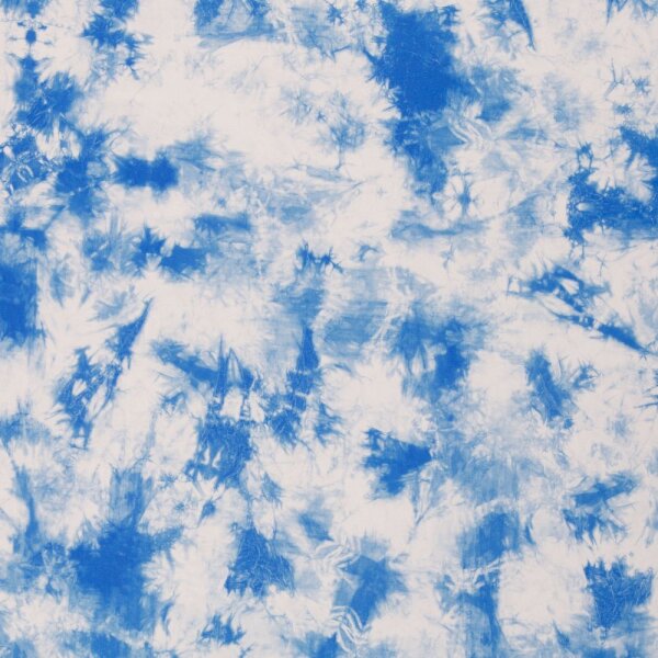 Viskose Webware Wolkenmuster blau