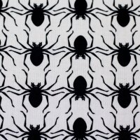 Baumwolldruck Spinnen weiß